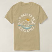 Retro Sunset Funny I'd Rather Be Kayaking T-Shirt (Design vorne)