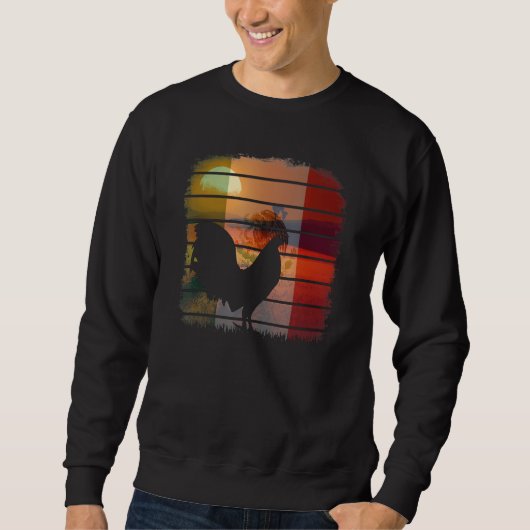 Retro sunset game fowl Mexican Mexico flag gamefow Sweatshirt (Vorderseite)