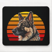 Retro Sunset German Shepherd Mousepad (Vorne)