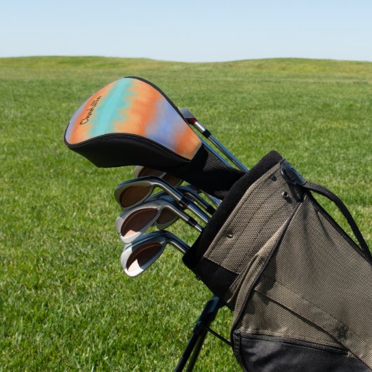 Retro Sunset  Golf Headcover (In SItu)