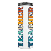 Retro Sunset Gradient Teacher Wertgutschein Gesche Thermosbecher (Rückseite)