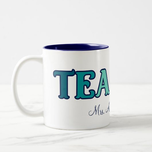 Retro Sunset Gradient Teacher Wertgutschein Gesche Zweifarbige Tasse (Links)