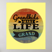 Retro Sunset Grandkids macht das Leben großartig Poster (Vorne)