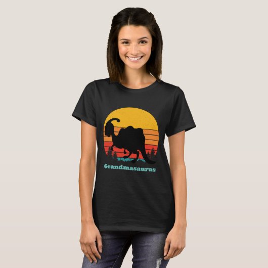 Retro Sunset Grandmasaurus T-Shirt (Vorne ganz)