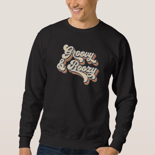 Retro Sunset Groovy & Boozy Bachelorette Party Bri Sweatshirt (Vorderseite)