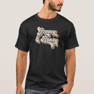 Retro Sunset Groovy & Boozy Junggeselinnen-Abschie T-Shirt