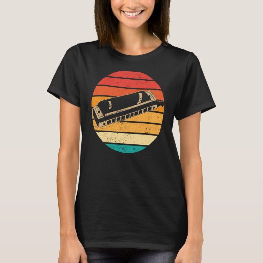Retro Sunset Harmonica T-Shirt (Vorderseite)