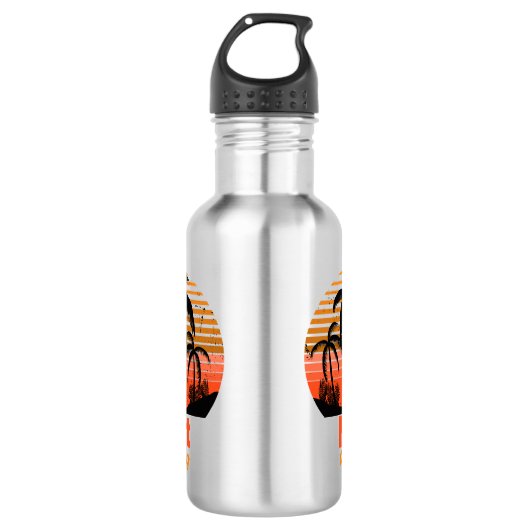 Retro Sunset - Heute nicht Edelstahlflasche (Vorderseite)