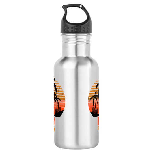 Retro Sunset - Heute nicht Edelstahlflasche (Rückseite)