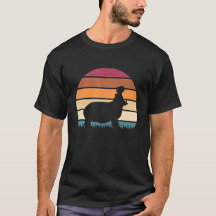 Retro Sunset Hippopotamus Animal African Safari T-Shirt