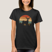 Retro Sunset Hirsche Liebe zur Jagd auf Hirsche T-Shirt (Vorderseite)