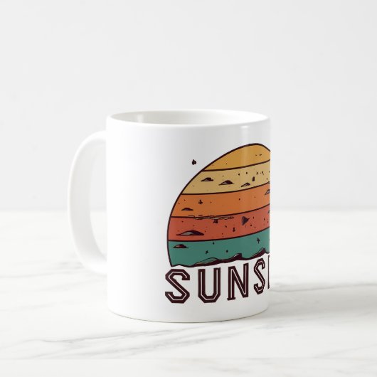 Retro Sunset Horizon Graphic Mug' Kaffeetasse (Vorderseite Links)