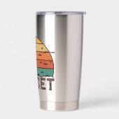 Retro Sunset Horizon Graphic Tasse' Thermobecher (Links)