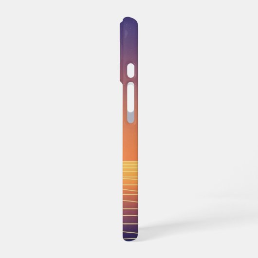 Retro Sunset Horizon iPhone 16 Hülle (Linke Seite)