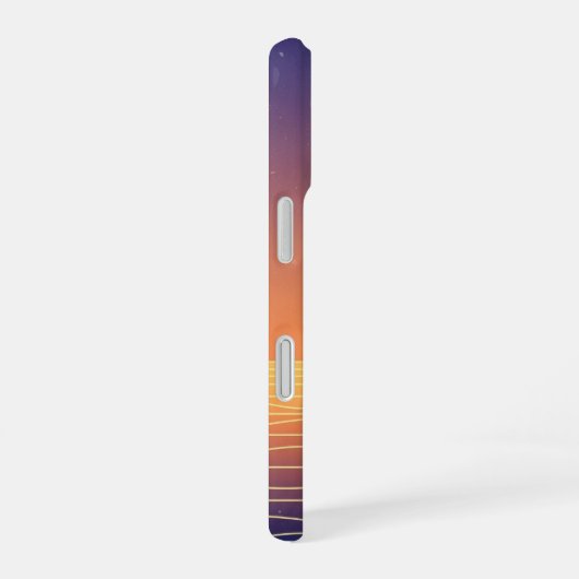 Retro Sunset Horizon iPhone 16 Hülle (Rechte Seite)