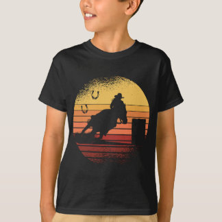 Retro Sunset Horse Barrel Racing Rodeo T-Shirt