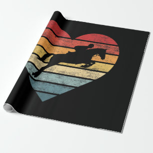 Retro Sunset Horse Lover Rider Reitsport Geschenkpapier