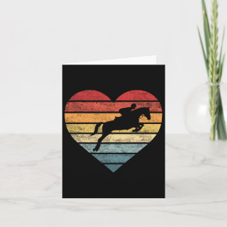 Retro Sunset Horse Lover Rider Reitsport Karte