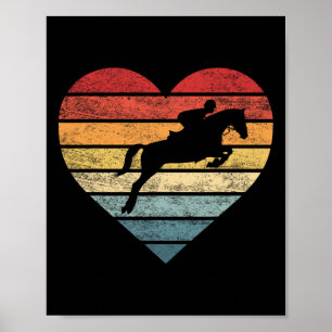 Retro Sunset Horse Lover Rider Reitsport Poster