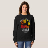 Retro Sunset Horses Keep Me Stable  Horses Sweatshirt (Vorne ganz)