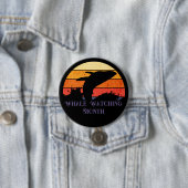 Retro Sunset Humpback Whale Breaching Button (Beispiel)