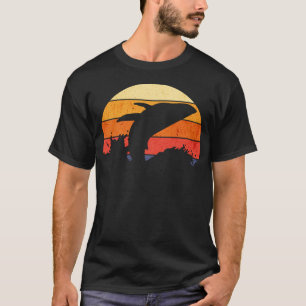 Retro Sunset Humpback Whale Breaching T-Shirt