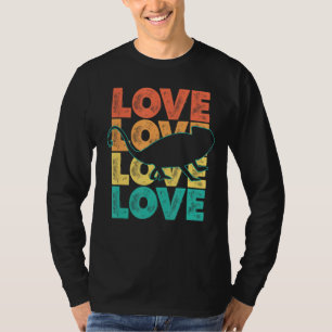 Retro Sunset I Liebe Chameleon Idee für Tiere T-Shirt