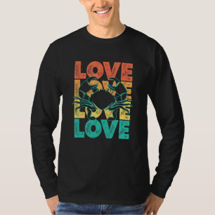 Retro Sunset I Liebe Crab Idee für Tiere T-Shirt