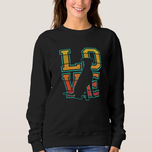 Retro Sunset I Liebe Mein Boxer Dog Design Sweatshirt (Vorderseite)