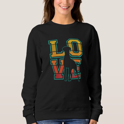 Retro Sunset I Liebe Mein Pointer Dog Design Sweatshirt (Vorderseite)