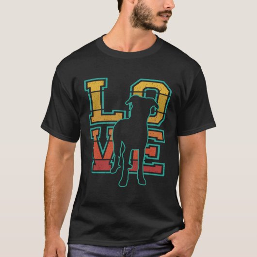Retro Sunset I Love My Beauceron Dog  Theme T-Shirt (Vorderseite)