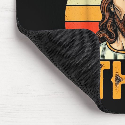 Retro Sunset I Never Said That Funny Shocked Jesus Mousepad (Ecke)