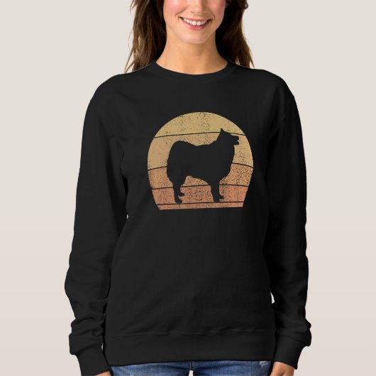 Retro Sunset Icelandic Sheepdog Sweatshirt (Vorderseite)