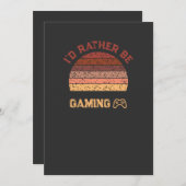 Retro Sunset Ich würde eher spielen Einladung (Vorne/Hinten)