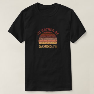 Retro Sunset Ich würde eher spielen T-Shirt