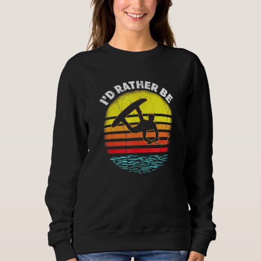 Retro Sunset Id statt Wakeboarding Sweatshirt (Vorderseite)