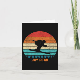Retro Sunset Jay Peak Vermont Skifahrer _1 Karte