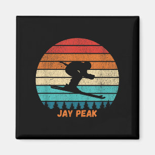 Retro Sunset Jay Peak Vermont Skifahrer _1 Magnet