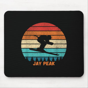 Retro Sunset Jay Peak Vermont Skifahrer _1 Mousepad