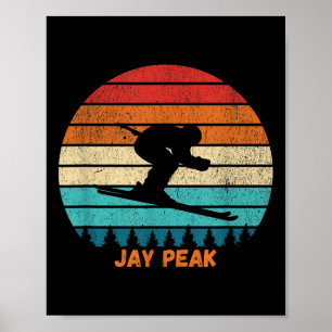 Retro Sunset Jay Peak Vermont Skifahrer _1 Poster