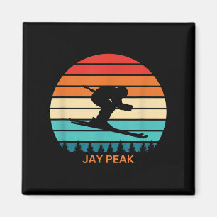 Retro Sunset Jay Peak Vermont Skifahrer Magnet