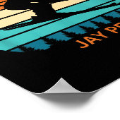 Retro Sunset Jay Peak Vermont Skifahrer Poster (Ecke)