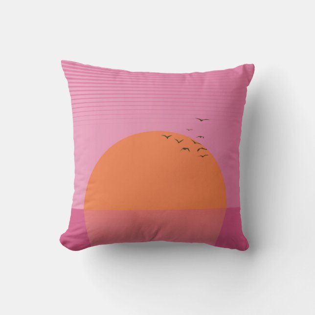Retro Sunset Kissen (Vorderseite)
