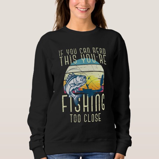 Retro Sunset Lake Fischen Fischer Hobby Fischen Sweatshirt (Vorderseite)