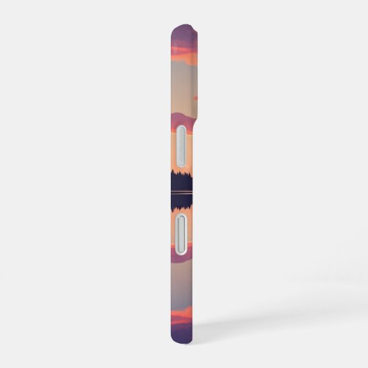 Retro Sunset Lake iPhone 16 Hülle (Rechte Seite)