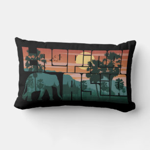 Retro Sunset Landschaft Asien Thailand - Typografi Lendenkissen
