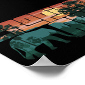 Retro Sunset Landschaft Asien Thailand - Typografi Poster (Ecke)