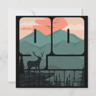 Retro Sunset Landschaft Wandern neben dem Wasser Einladung