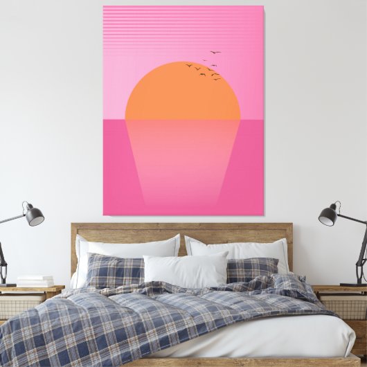 Retro Sunset Leinwanddruck (Insitu (Schlafzimmer))