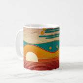 Retro Sunset Lines Aesthetic Classic Coffee Mug Kaffeetasse (Vorderseite Links)